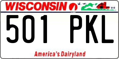 WI license plate 501PKL