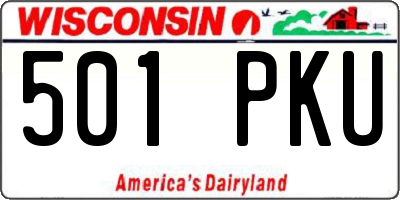 WI license plate 501PKU