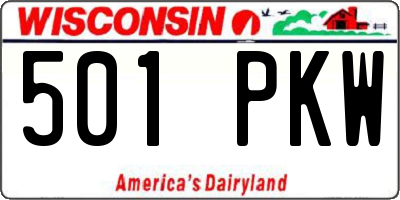 WI license plate 501PKW