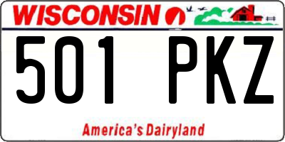 WI license plate 501PKZ