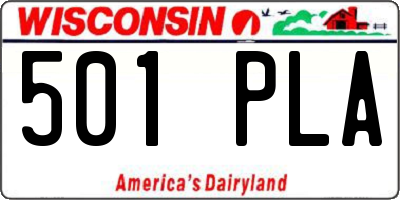 WI license plate 501PLA