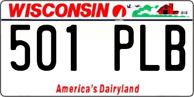 WI license plate 501PLB