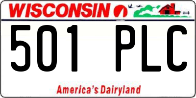 WI license plate 501PLC