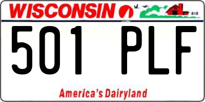 WI license plate 501PLF