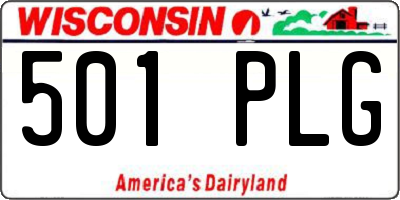 WI license plate 501PLG