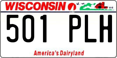 WI license plate 501PLH