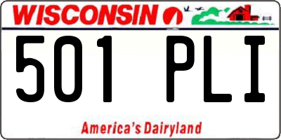WI license plate 501PLI