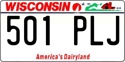 WI license plate 501PLJ