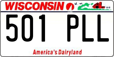 WI license plate 501PLL