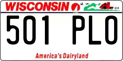 WI license plate 501PLO