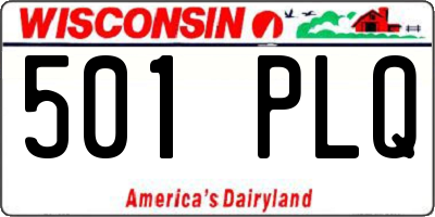 WI license plate 501PLQ