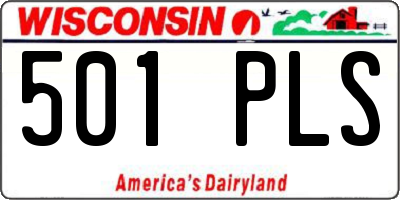 WI license plate 501PLS