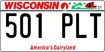 WI license plate 501PLT