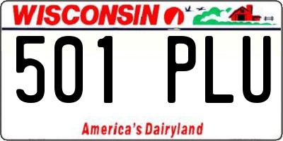 WI license plate 501PLU