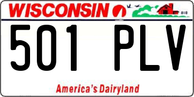 WI license plate 501PLV