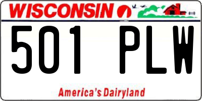 WI license plate 501PLW