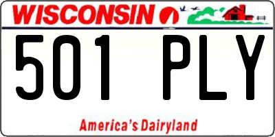 WI license plate 501PLY