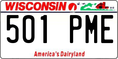 WI license plate 501PME