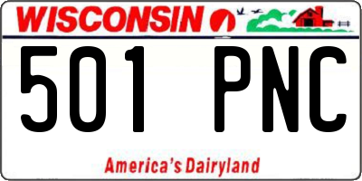 WI license plate 501PNC