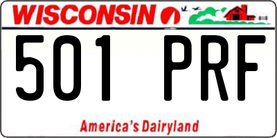 WI license plate 501PRF