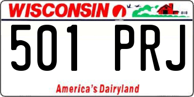 WI license plate 501PRJ