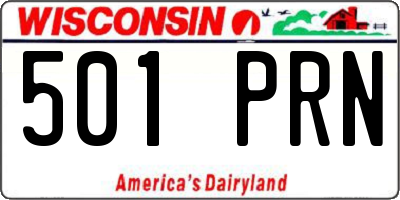 WI license plate 501PRN