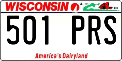 WI license plate 501PRS