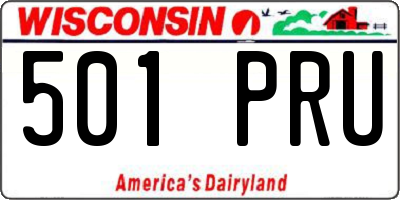 WI license plate 501PRU