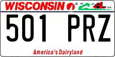 WI license plate 501PRZ