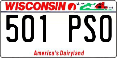 WI license plate 501PSO