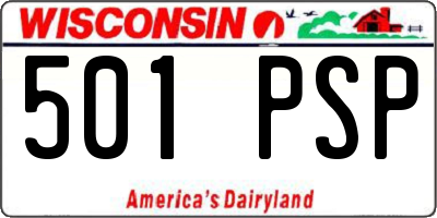 WI license plate 501PSP