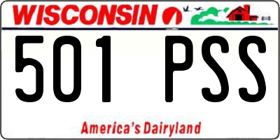 WI license plate 501PSS
