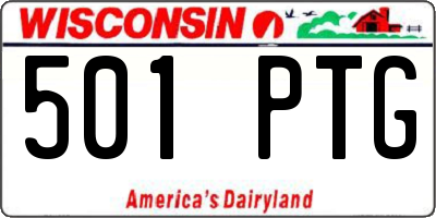 WI license plate 501PTG