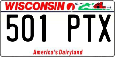 WI license plate 501PTX