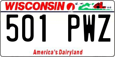 WI license plate 501PWZ