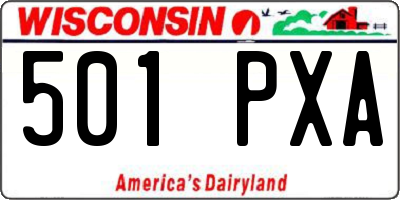 WI license plate 501PXA