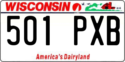 WI license plate 501PXB
