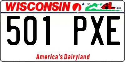 WI license plate 501PXE