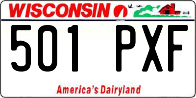 WI license plate 501PXF