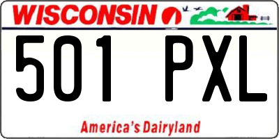 WI license plate 501PXL