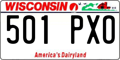 WI license plate 501PXO