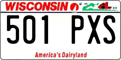 WI license plate 501PXS