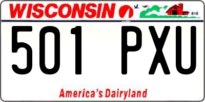 WI license plate 501PXU