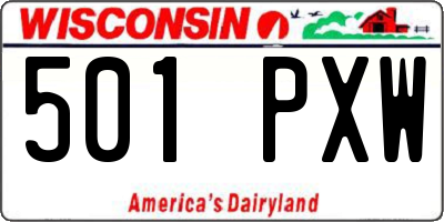 WI license plate 501PXW