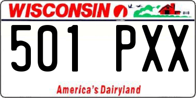 WI license plate 501PXX