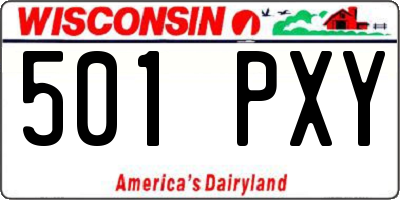 WI license plate 501PXY