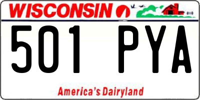 WI license plate 501PYA