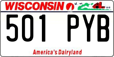 WI license plate 501PYB