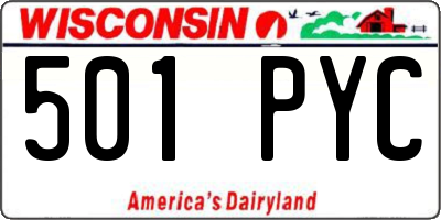 WI license plate 501PYC