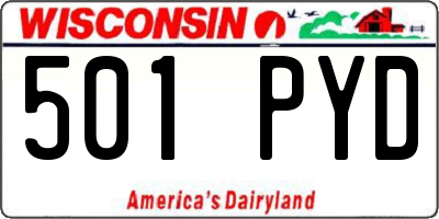 WI license plate 501PYD